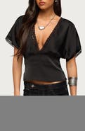 EDIKTED Ihara Lacey Cinched Waist Top