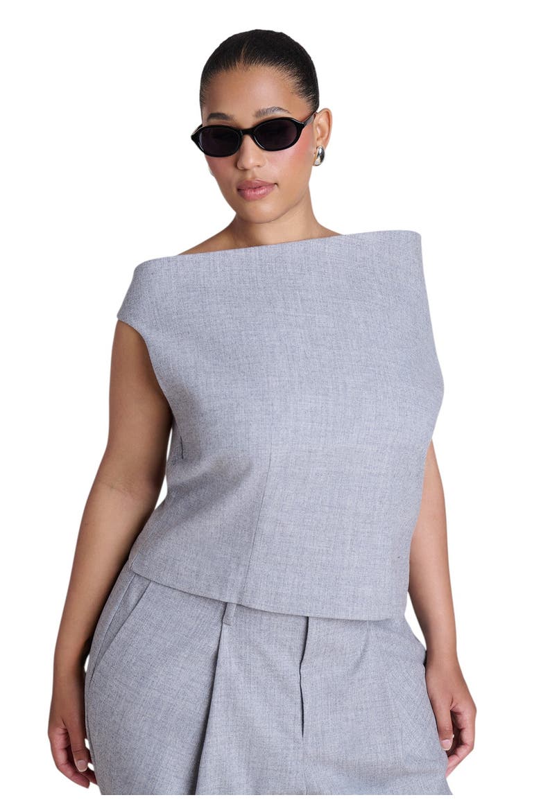 Wide Neck Suiting Top, Main, color, HEATHER GREY