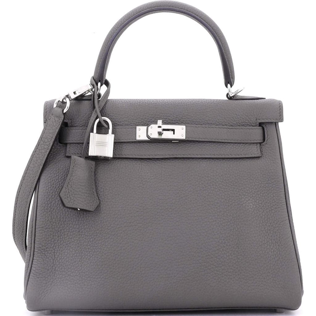 Pre-owned Hermes Hermes Kelly Handbag Grey Togo With Palladium Hardware 25 In Gray