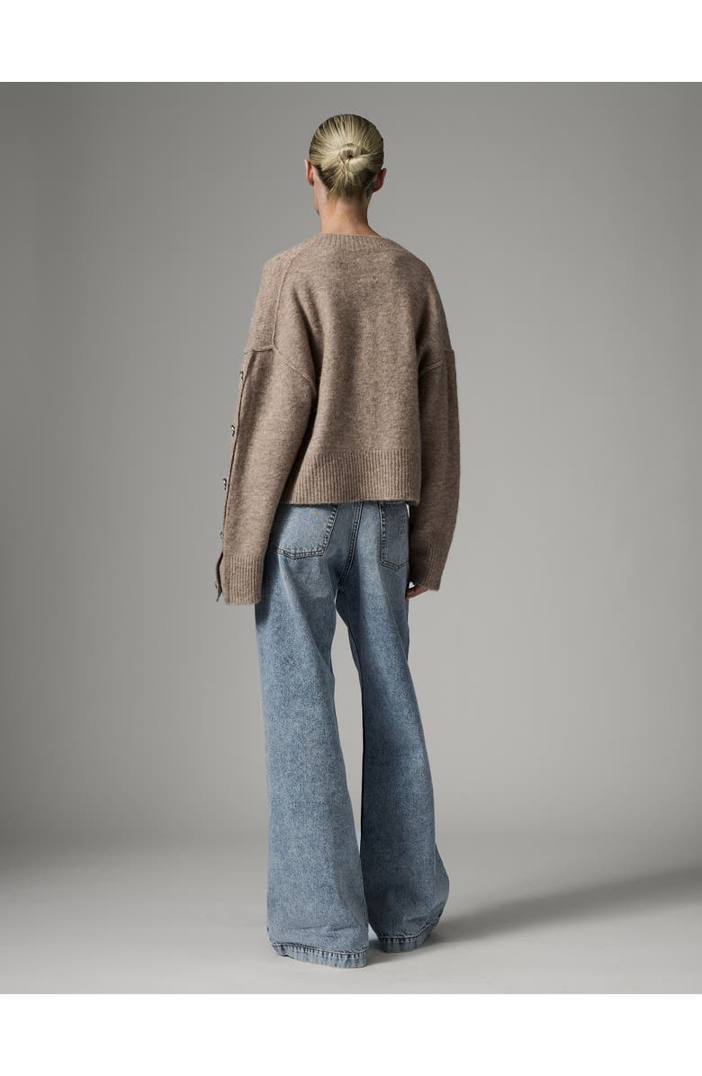 Day Solange Oversized Button Detail Sweater, Alternate, color, Hazel Melange