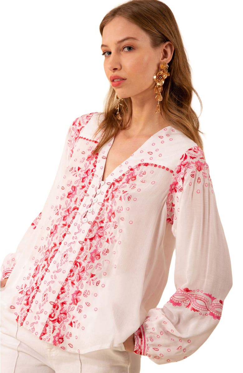 Hale Bob Cora Embroidered Top, Alternate, color, 