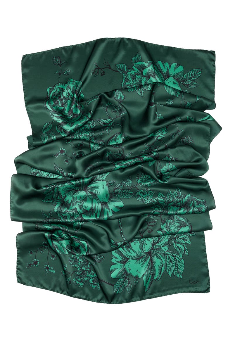 Isabella - Silk Scarf/Shawl for Women, Alternate, color, Malachite Green