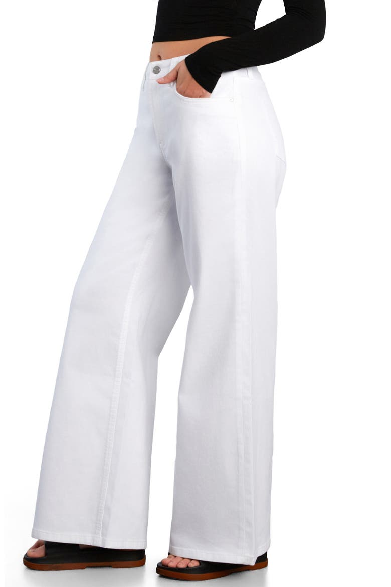 Myra Mid Rise Wide Leg Jeans, Alternate, color, WHITE
