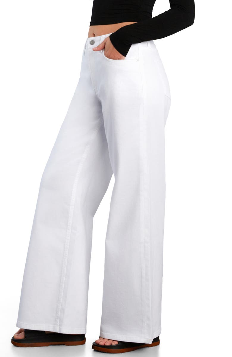 HINT OF BLU Myra Mid Rise Wide Leg Jeans, Alternate, color, White