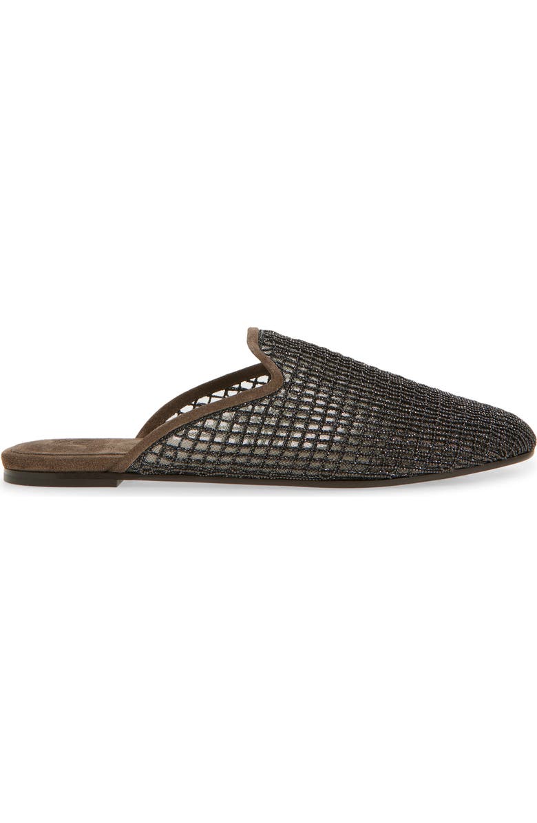 Brunello Cucinelli Monili Grid Mesh Mule, Alternate, color, Black