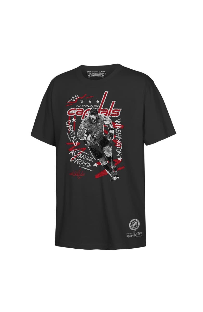 Mitchell & Ness Youth Mitchell & Ness Alexander Ovechkin Black Washington Capitals Chalked Up T-Shirt, Alternate, color, Black