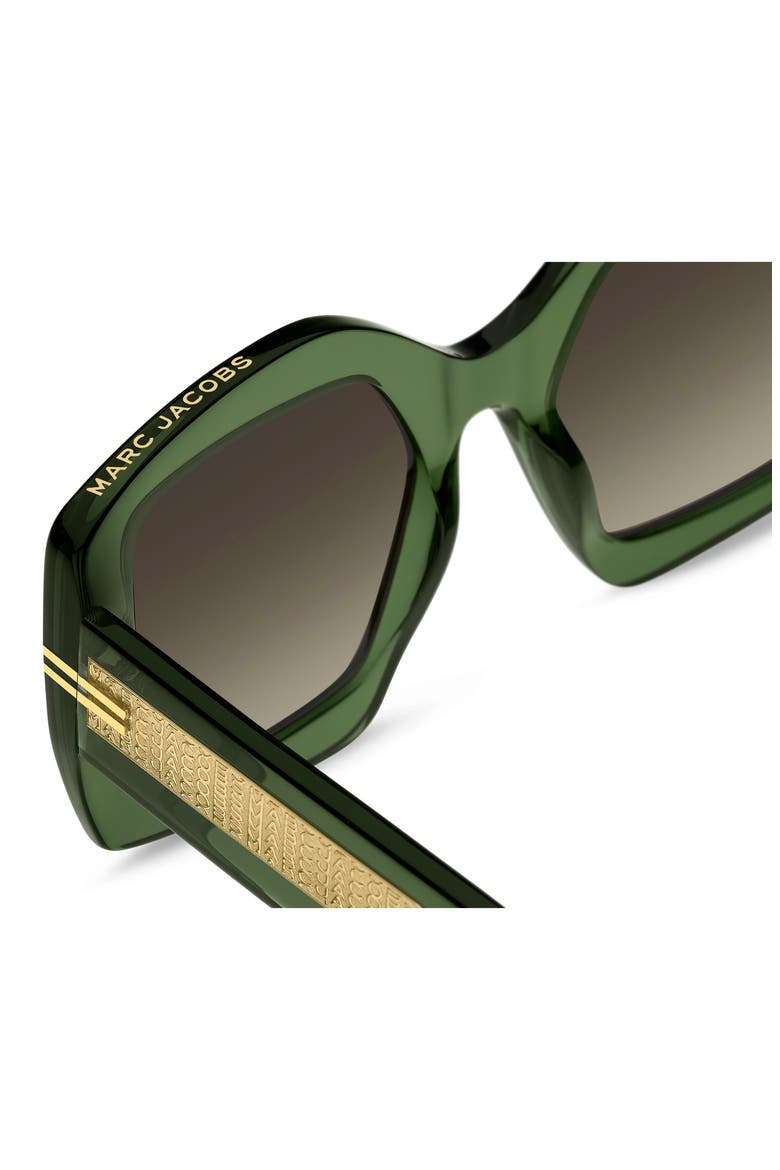MJ 1109/S 53mm Gradient Square Sunglasses, Alternate, color, GREEN