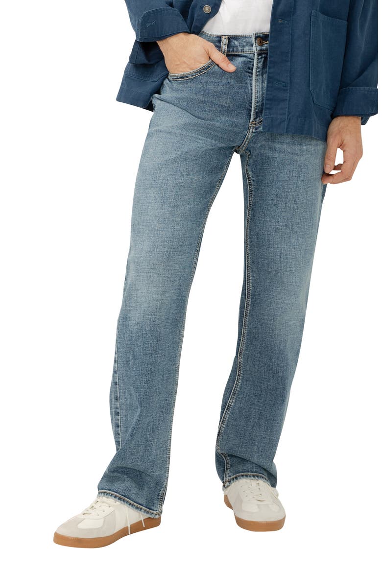 Gordie Relaxed Fit Straight Leg Jeans, Main, color, REDWOOD