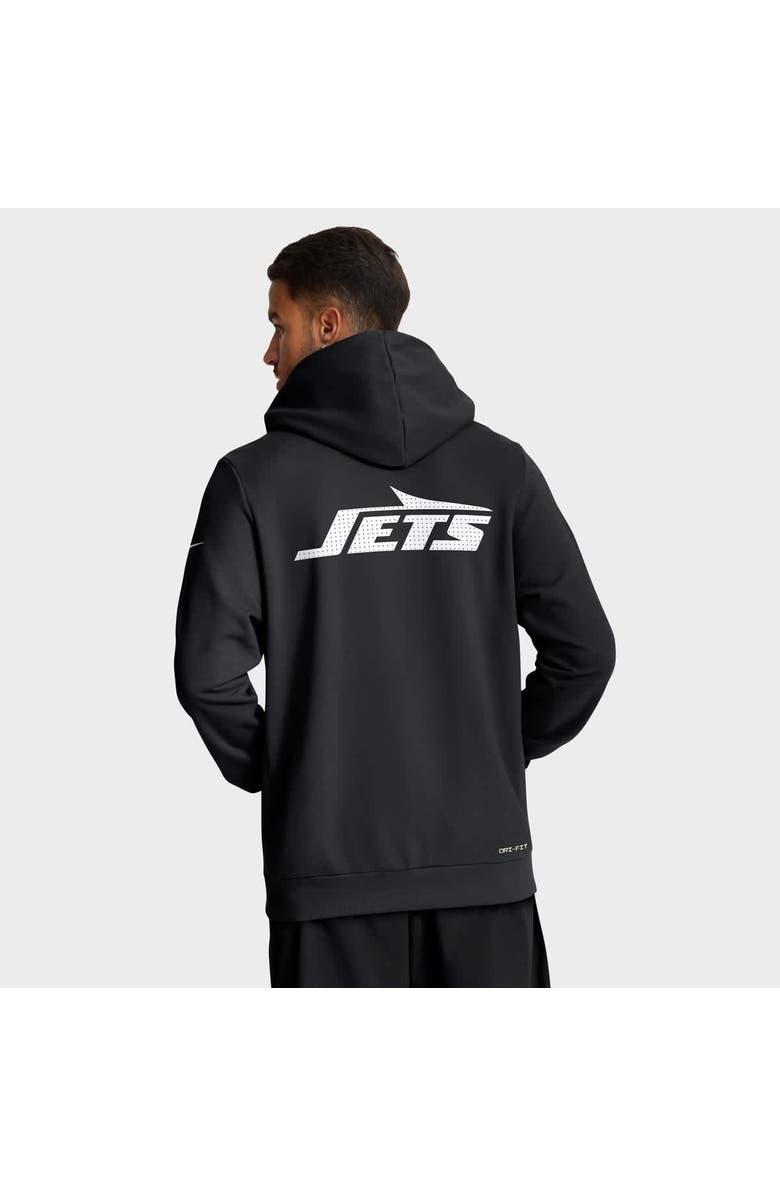 Nike Men's Nike Black New York Jets Sideline Standard Issue Utility Player Dri-FIT Full-Zip Hoodie, Alternate, color, Black