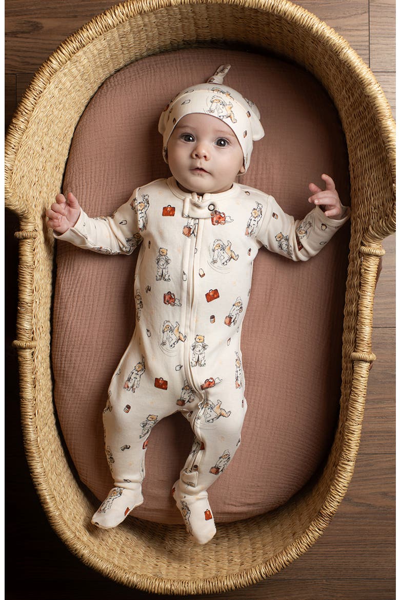 x Paddington Fitted One-Piece Organic Cotton Footie Pajamas, Alternate, color, ADVENTURE PADDINGTON