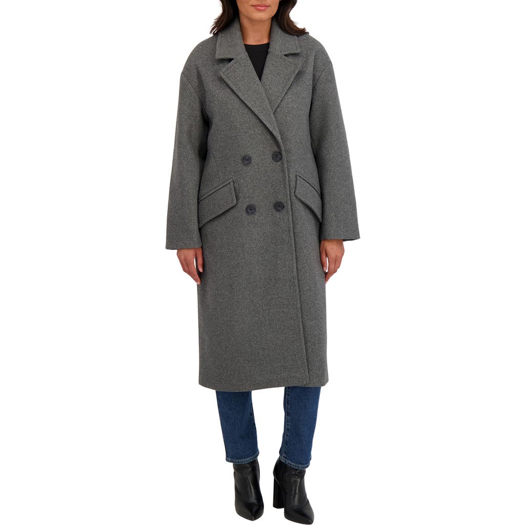 Sebby Double Breasted Coat In Gray