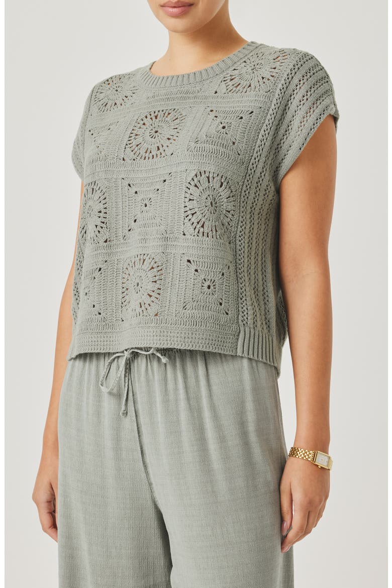 Anderson Open Stitch Sweater, Main, color, EUCALYPTUS GREEN