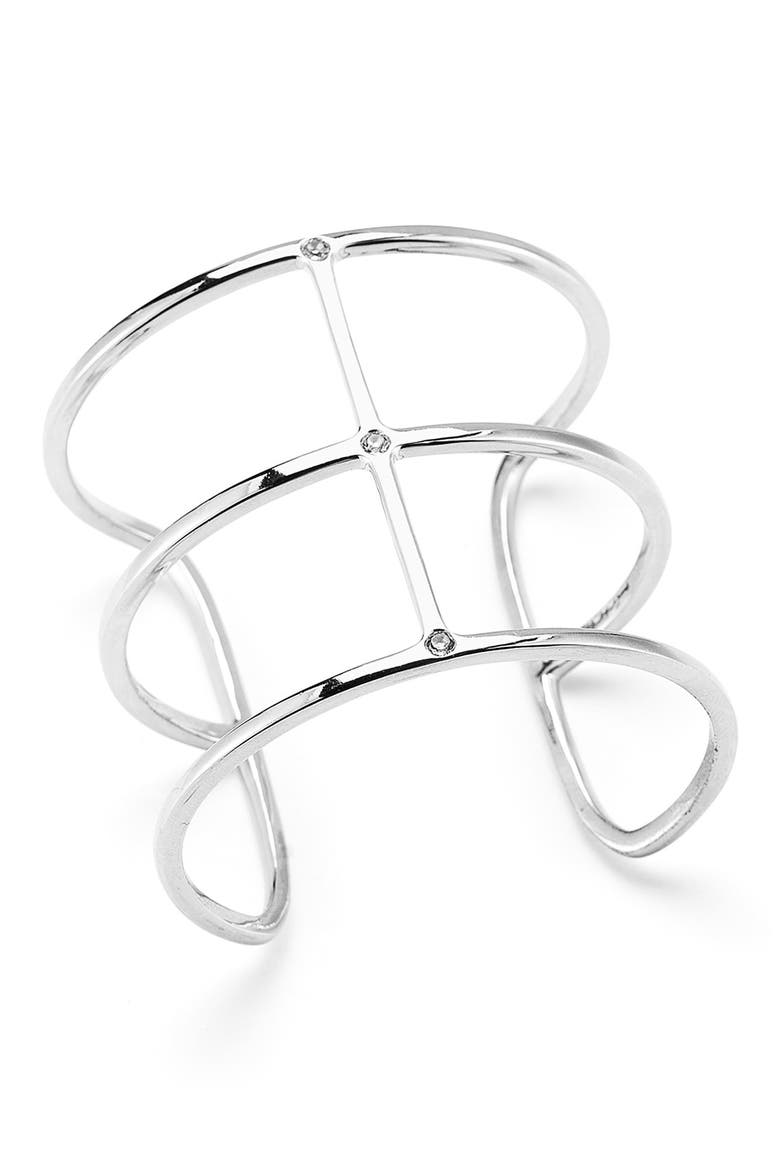 'Signature - 'Mondrian' Cuff Bracelet, Main, color, SILVER