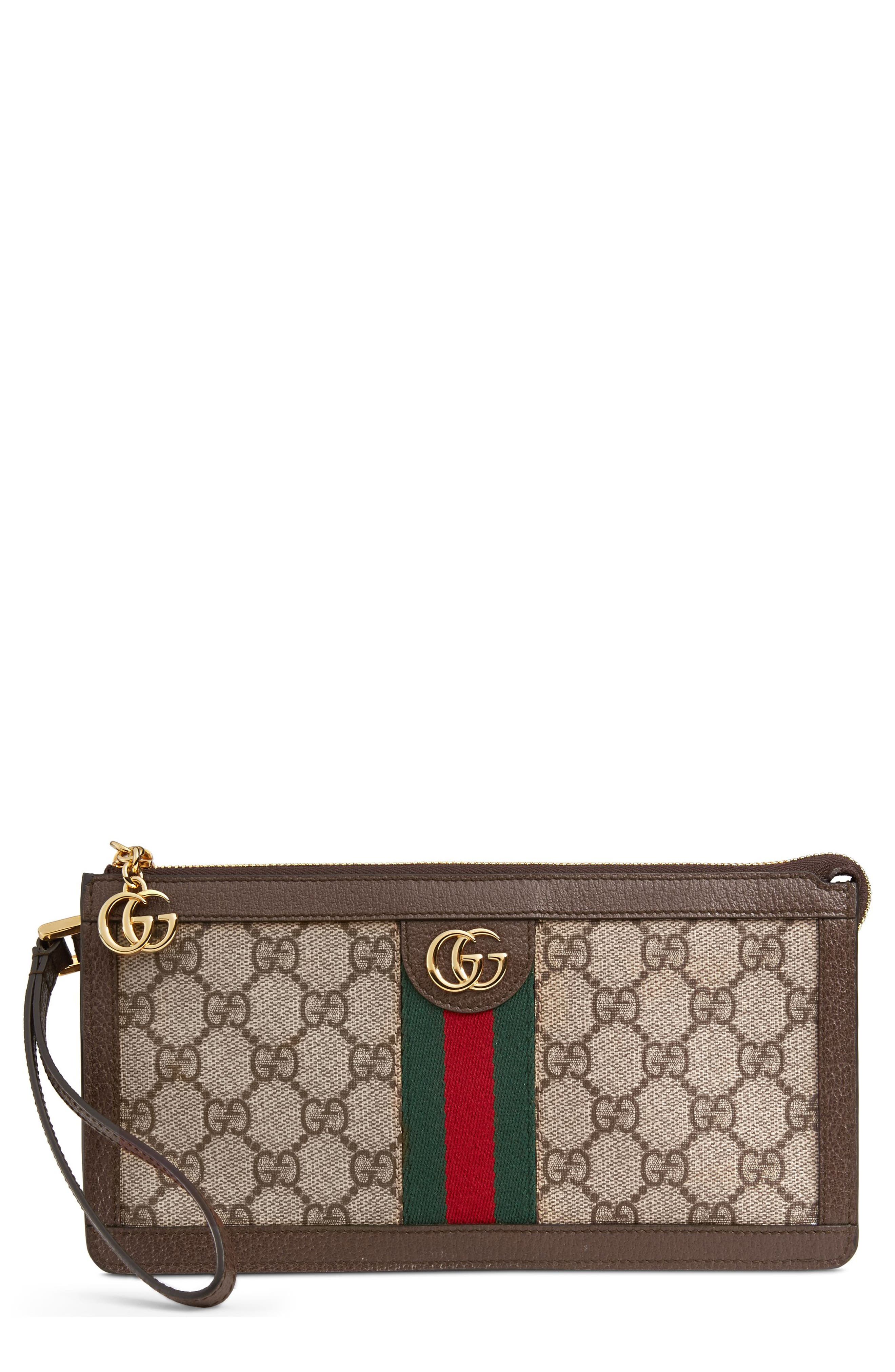 Gucci GG Supreme Canvas Travel Wristlet, Main, color, 