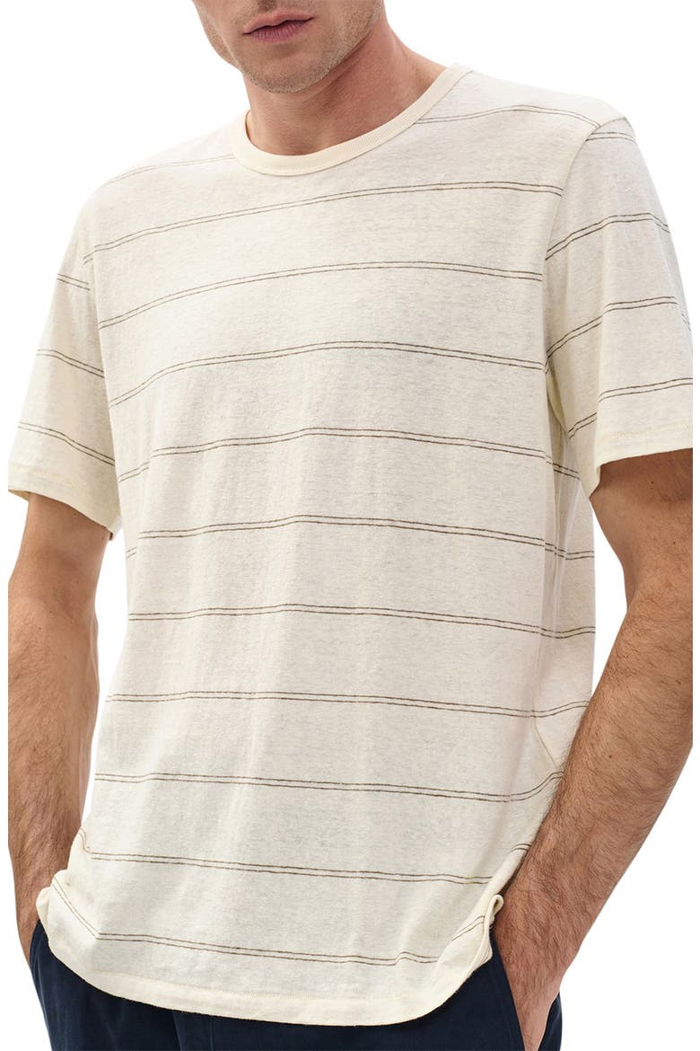 Classic Stripe Hemp & Cotton T-Shirt, Main, color, WHITE
