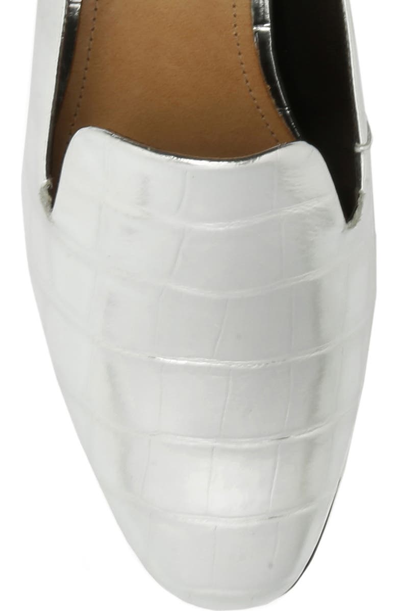 Schutz Flor Croc Embossed Metallic Loafer, Alternate, color,