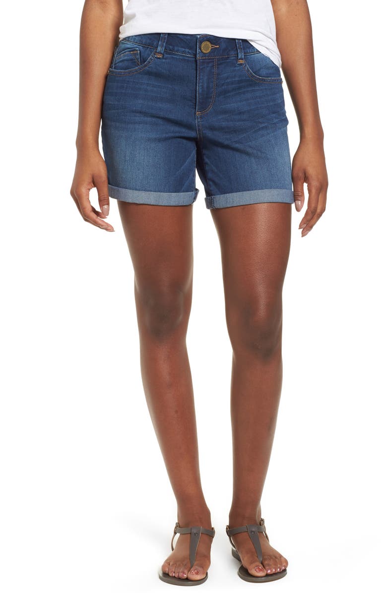 Wit & Wisdom Ab-Solution Cuffed Denim Shorts, Main, color,
