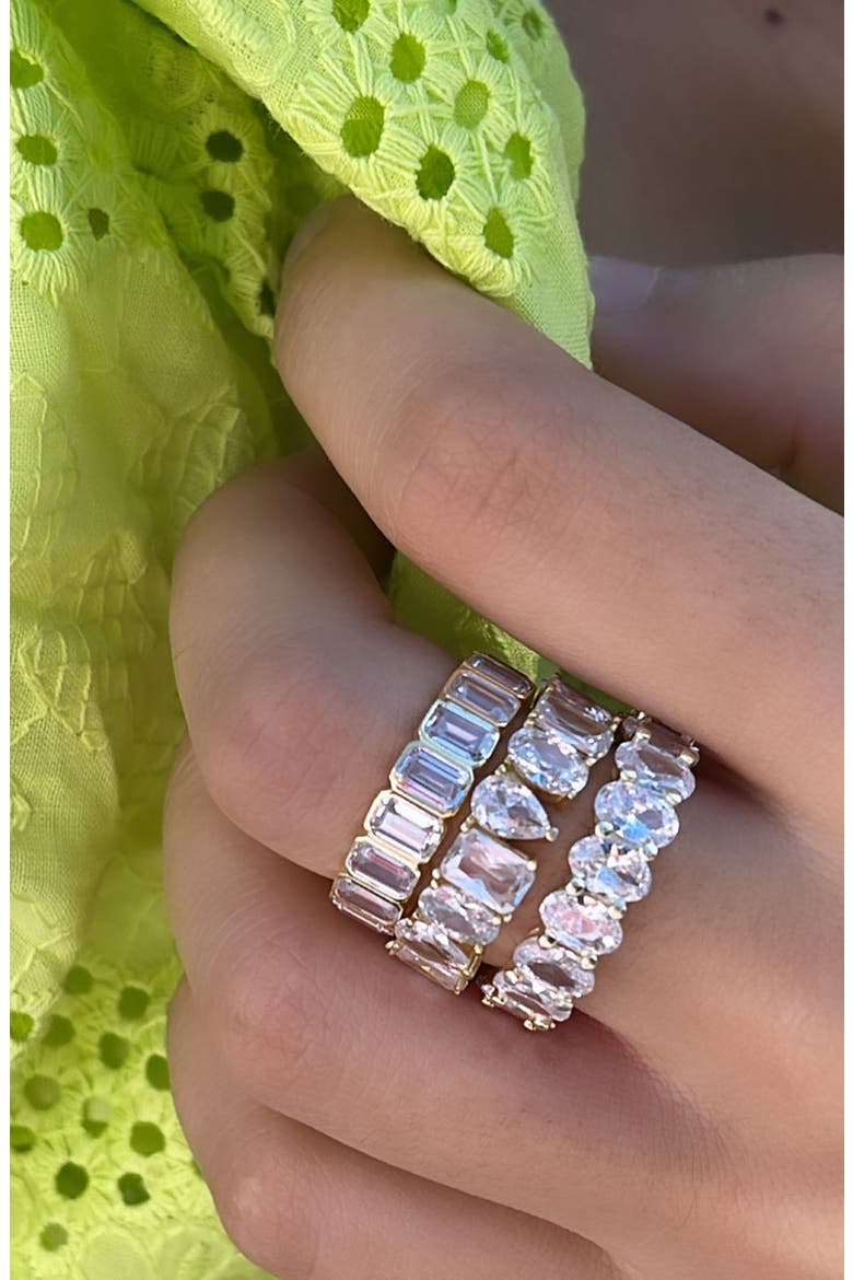 Cubic Zirconia Eternity Band, Alternate, color, SILVER