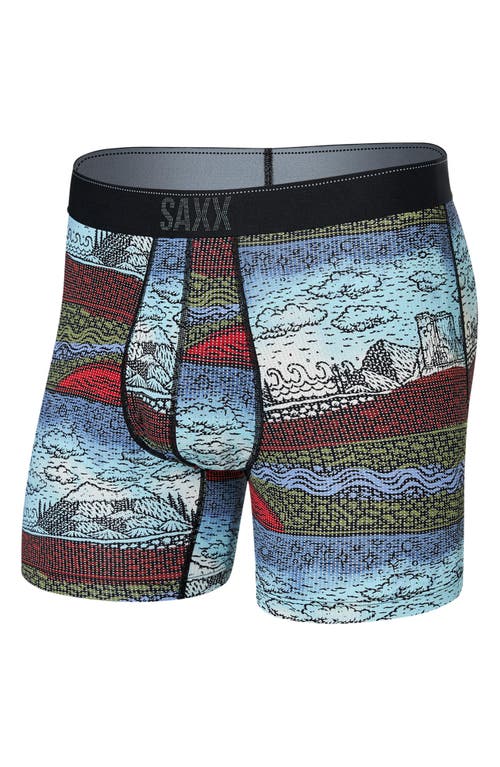 Saxx Quest Quick Dry Mesh Boxer Briefs In Blue
