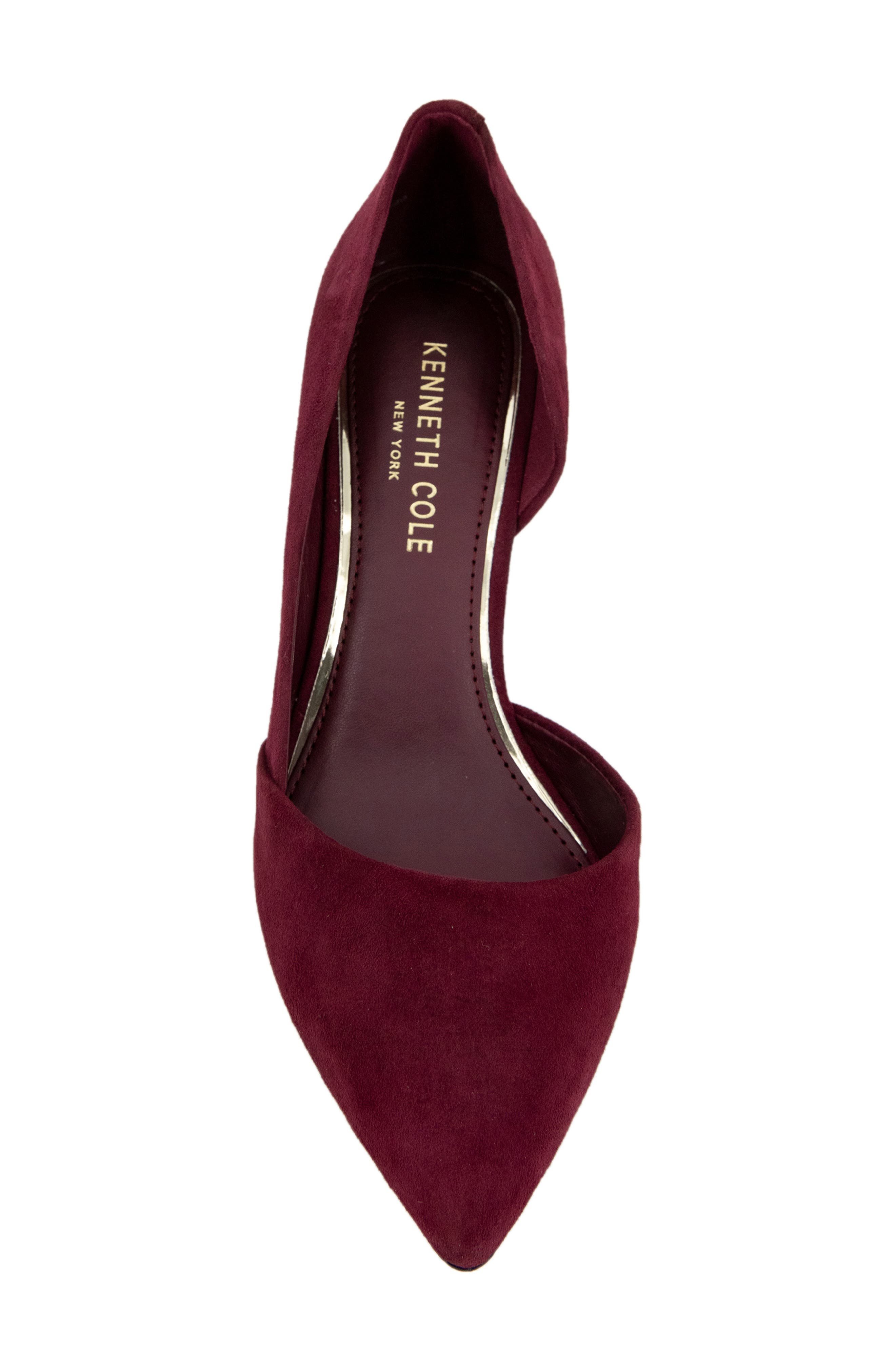 Kenneth Cole New York 'Ellis' Half d'Orsay Wedge Pump, Alternate, color, Wine Suede