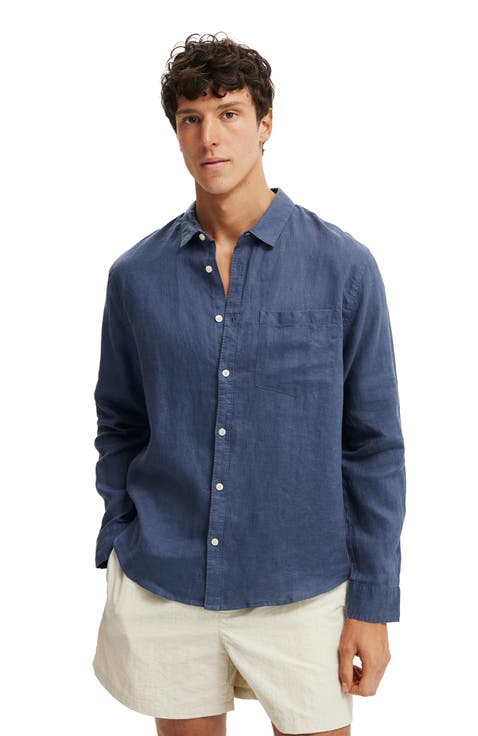 Men's Relaxed Linen Long Sleeve Shirt