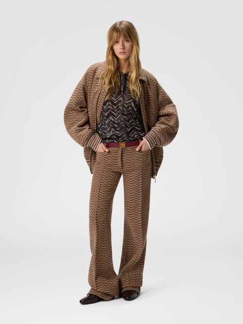 Missoni Tailored Trousers With Chevron Pattern In Burgundy