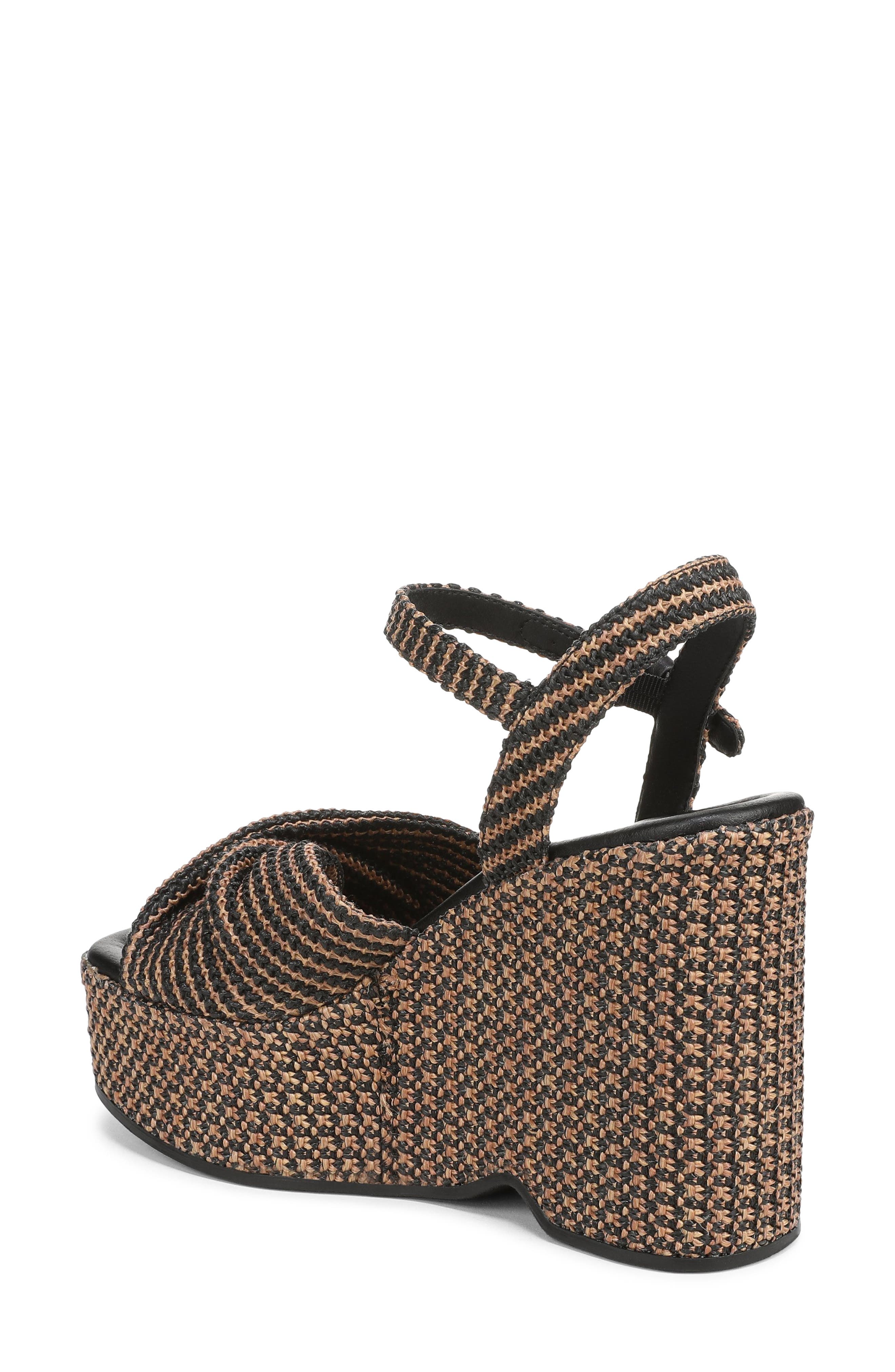 Circus NY by Sam Edelman Joanne Ankle Strap Platform Wedge Sandal, Alternate, color, Black/ Rich Cognac