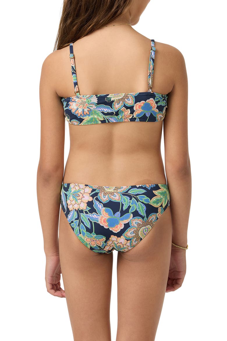 Kids' Mermaid Floral Hanky Two-Piece Swimsuit, Alternate, color, NAVY