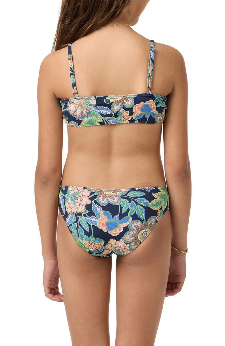 O'Neill Kids' Mermaid Floral Hanky Two-Piece Swimsuit, Alternate, color, Navy