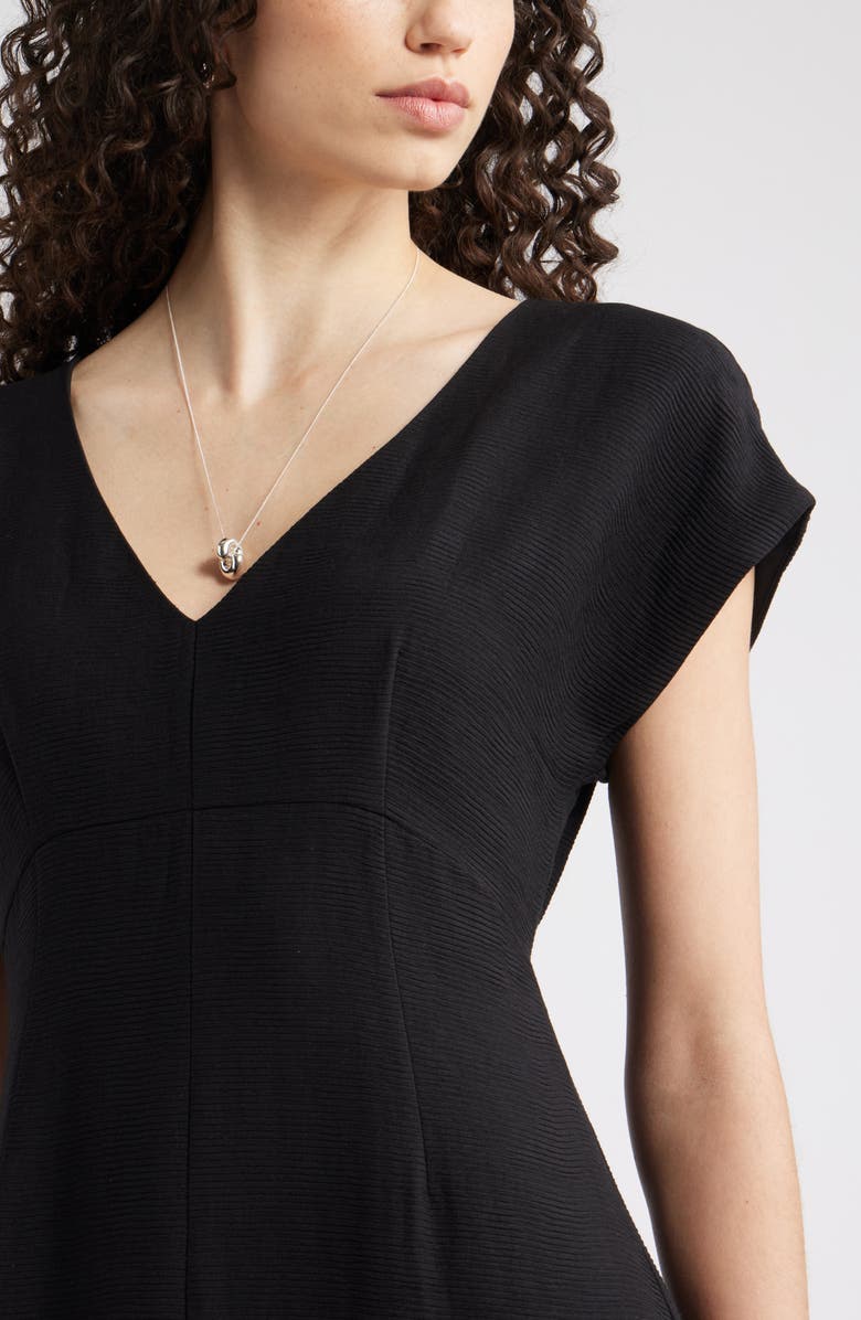 Nordstrom Textured Sheath Midi Dress, Alternate, color, Black