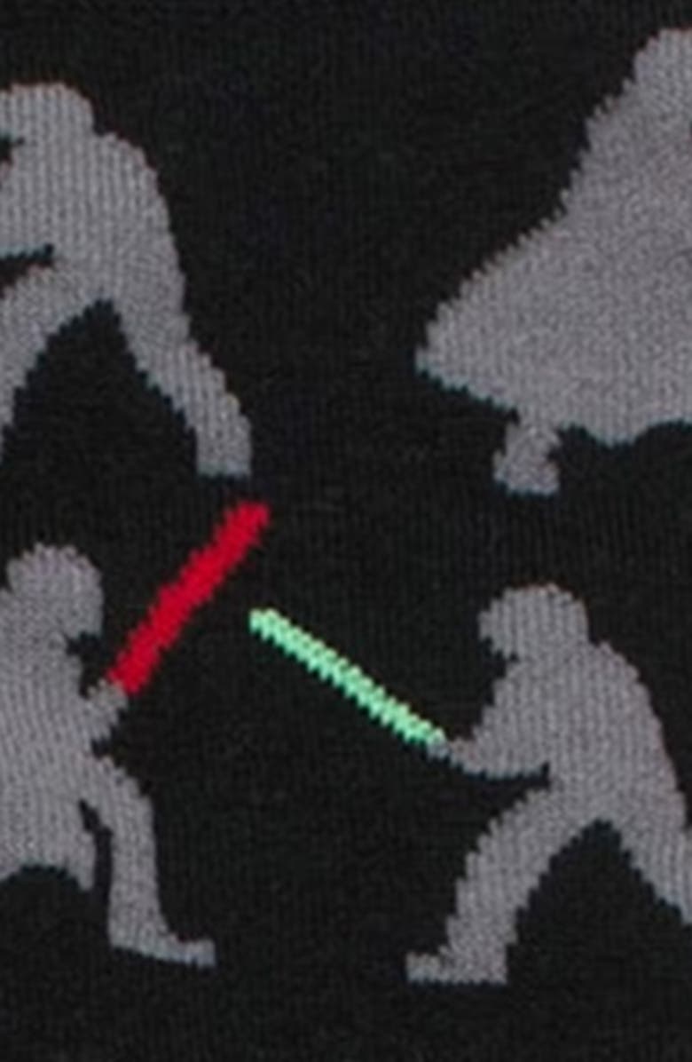 Cufflinks, Inc. Darth Vader Luke Lightsaber Battle Crew Socks & Lapel Pin Gift Set, Alternate, color, Multi