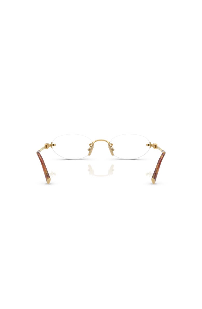 Miu Miu 53mm Oval optical glasses, Alternate, color, Gold