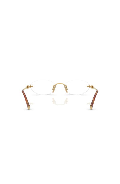 Miu Miu 53mm Oval Optical Glasses In Black