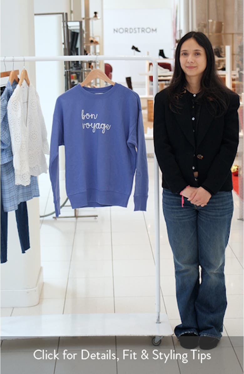 Bon Voyage Embroidered Fleece Sweatshirt, sales video thumbnail