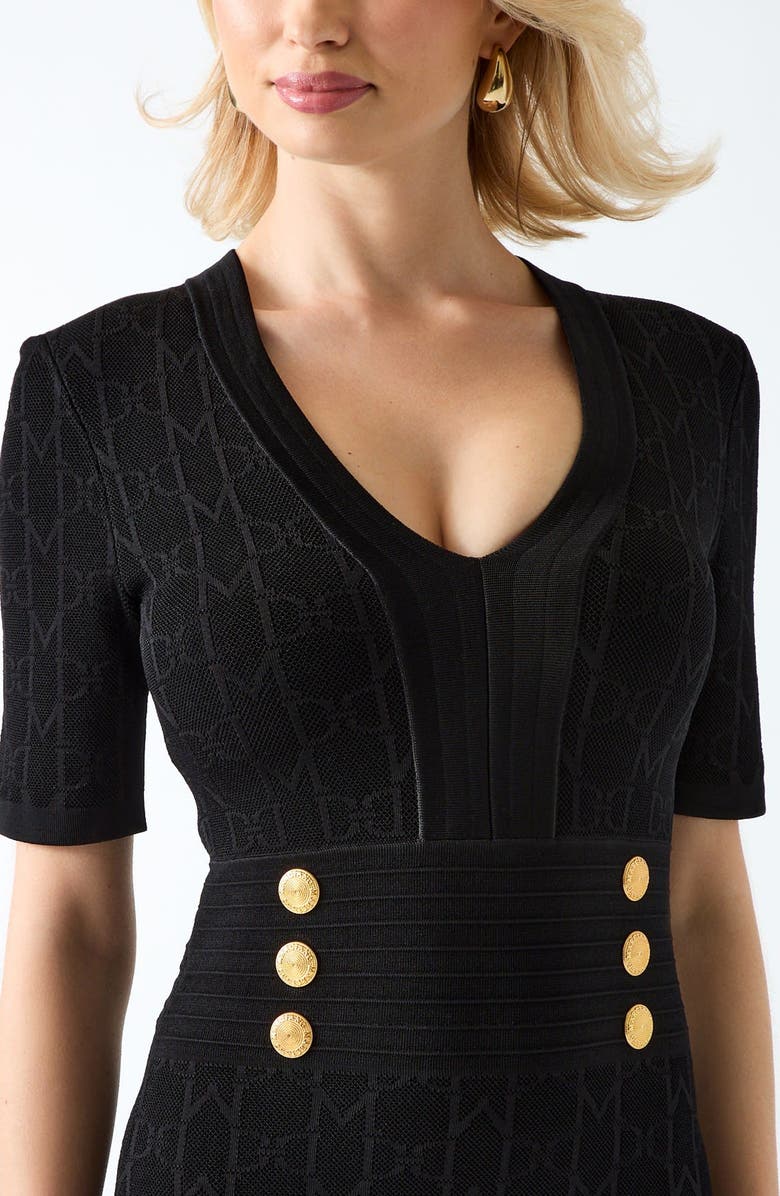 Marciano Yamna Ruffle Hem Sweater Dress, Alternate, color, Jblack-Black