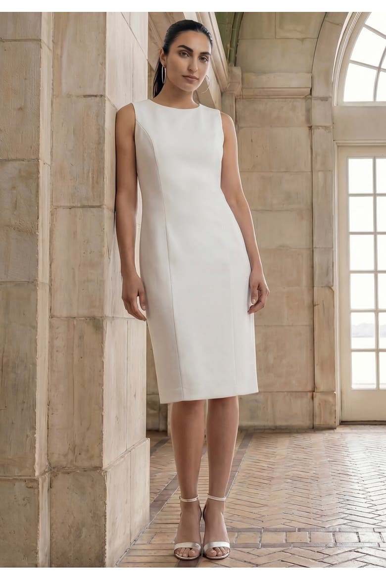 Stretch Crepe Single Breasted Jacket Dress, Alternate, color, WHITE