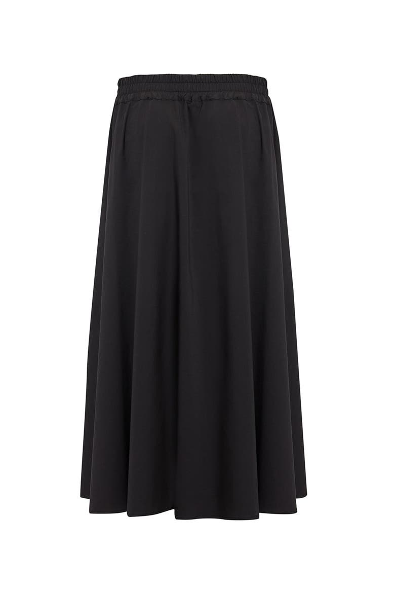 Jakayla Chic Pleated Midi Skirt, Alternate, color, BLACK