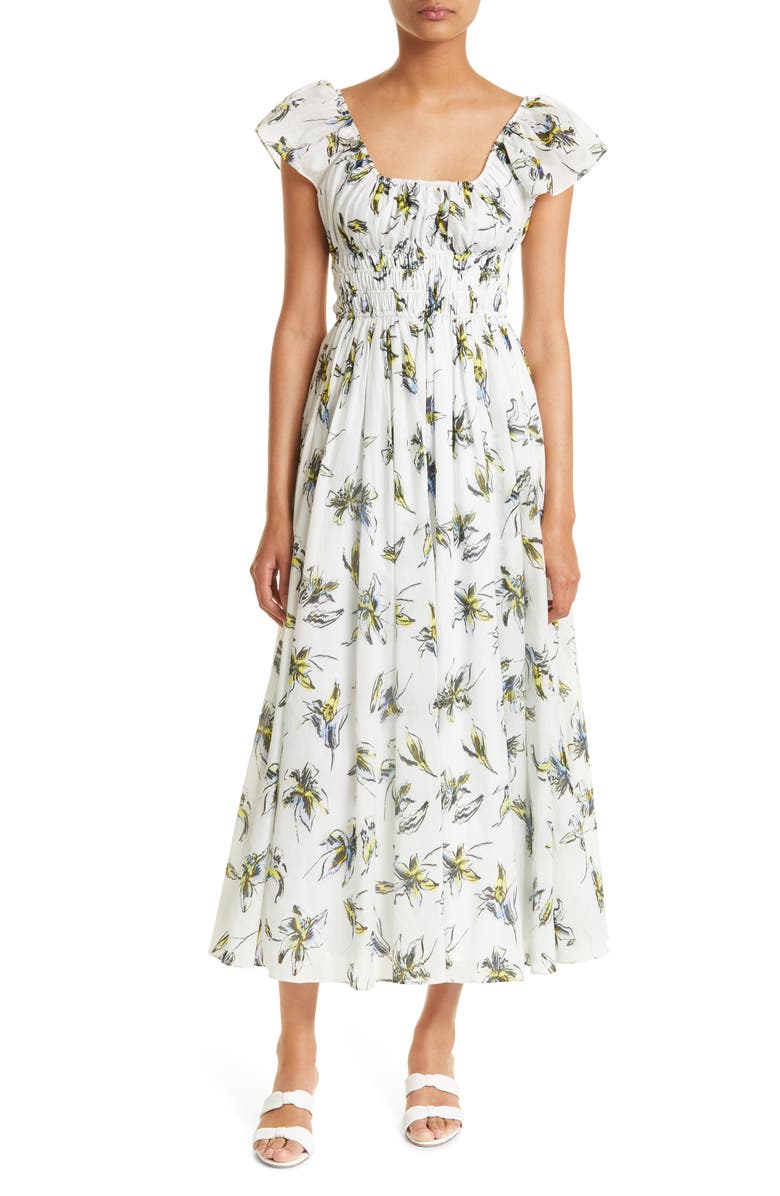Tanya Taylor Jessica Floral Cotton Dress, Main, color, 