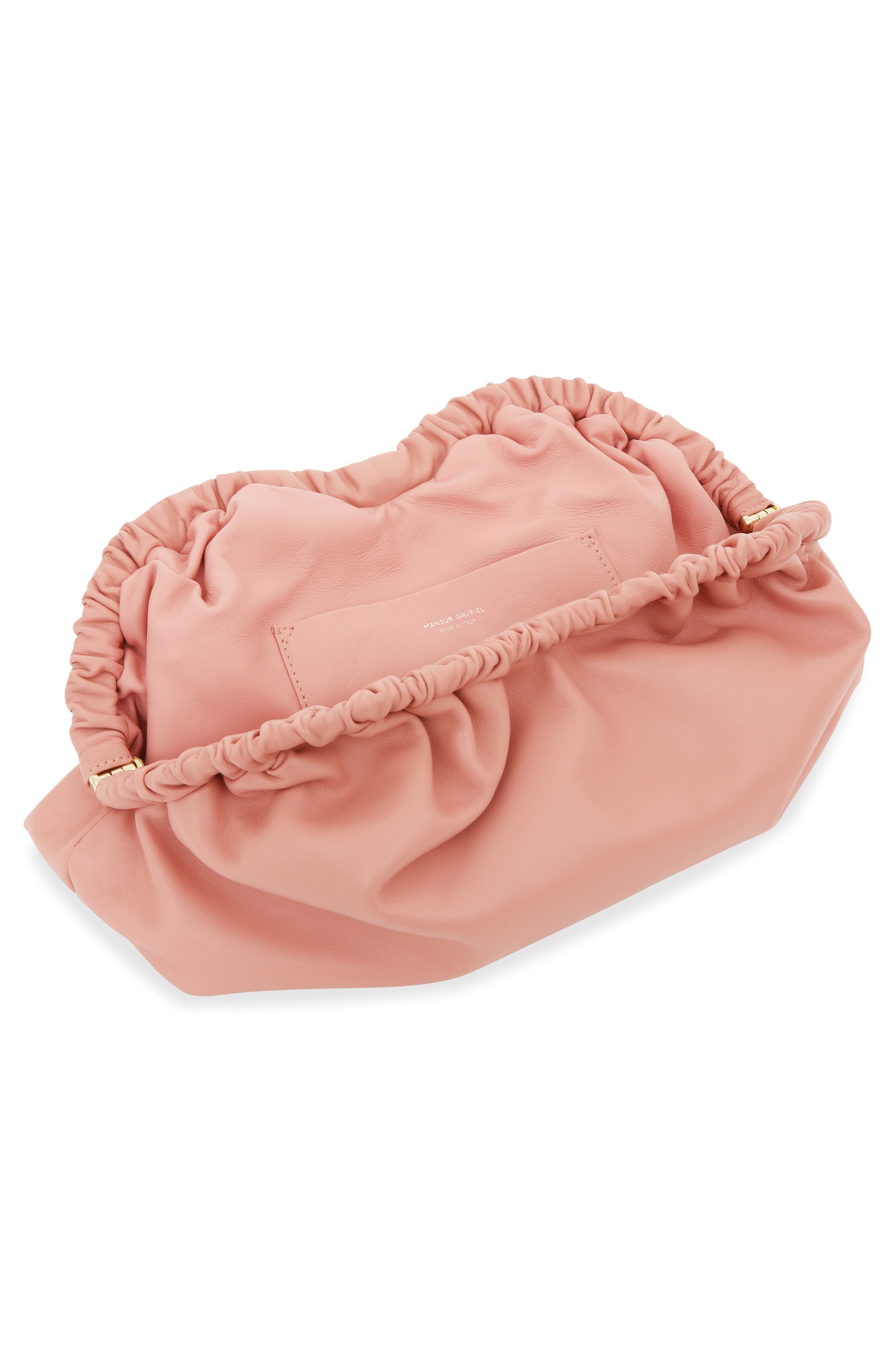 Cloud Lambskin Clutch, Alternate, color, CORAL/ CORAL