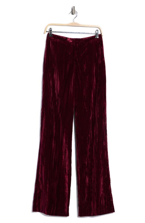 L'agence Velvet Livvy Straight Trousers In Burgundy