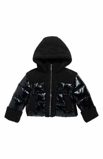 Kids' Hybrid Faux Shearling & Metallic Quilted Jacket