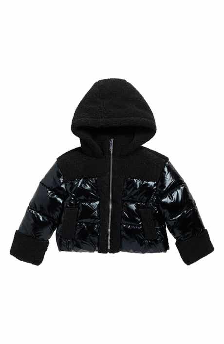 Kids' Hybrid Faux Shearling & Metallic Quilted Jacket