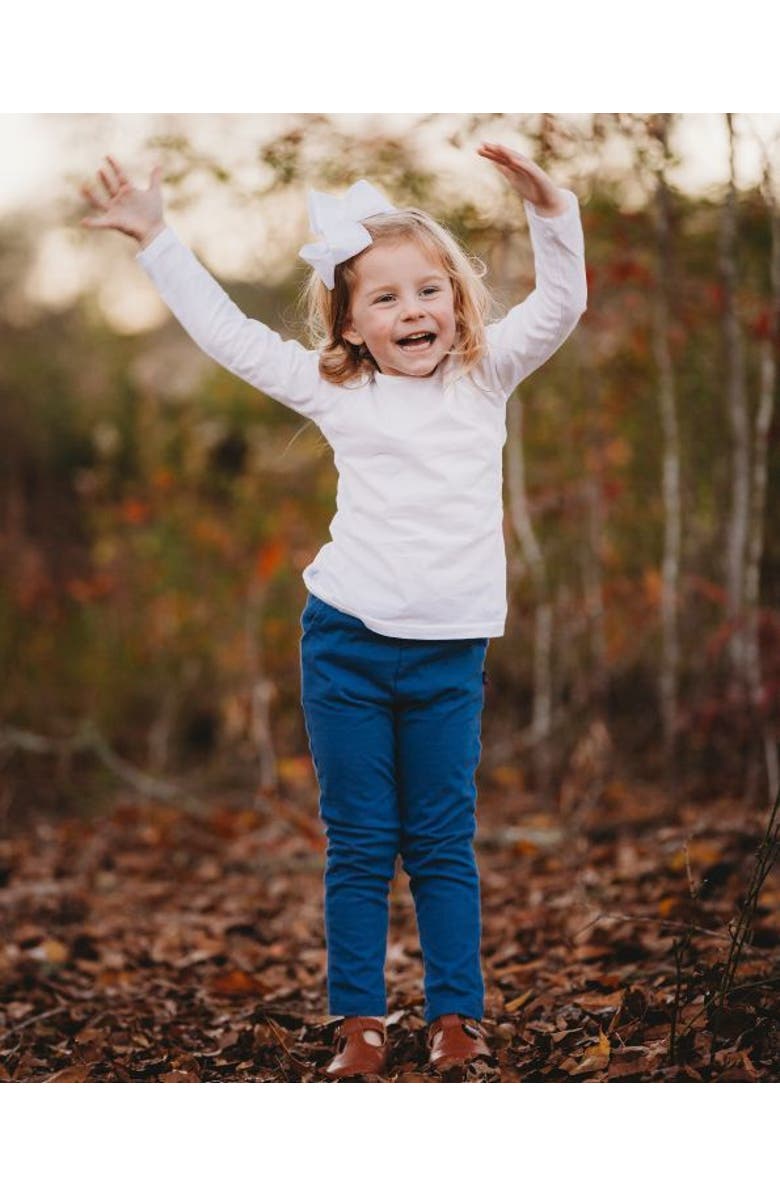 CITY THREADS Girls Long Sleeve Soft Cotton Jersey T-Shirt, Alternate, color, White