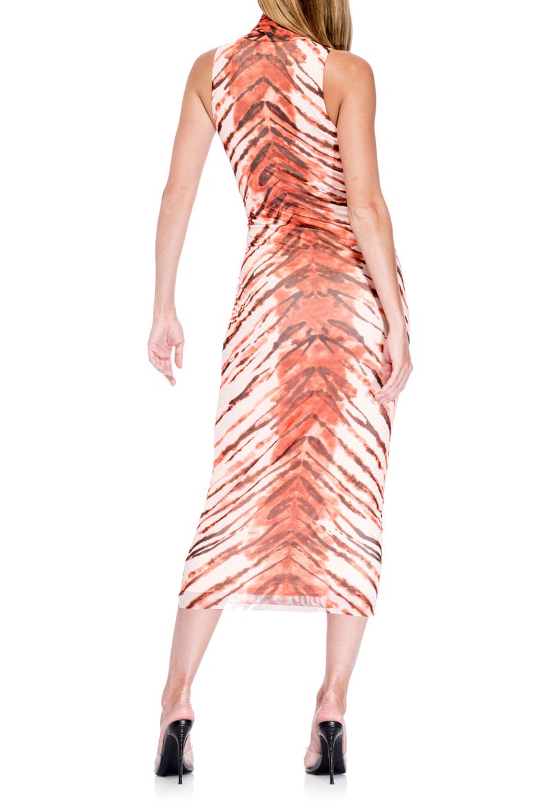 Poste Turtleneck Body-Con Maxi Dress, Alternate, color, PLACEMENT TIGER