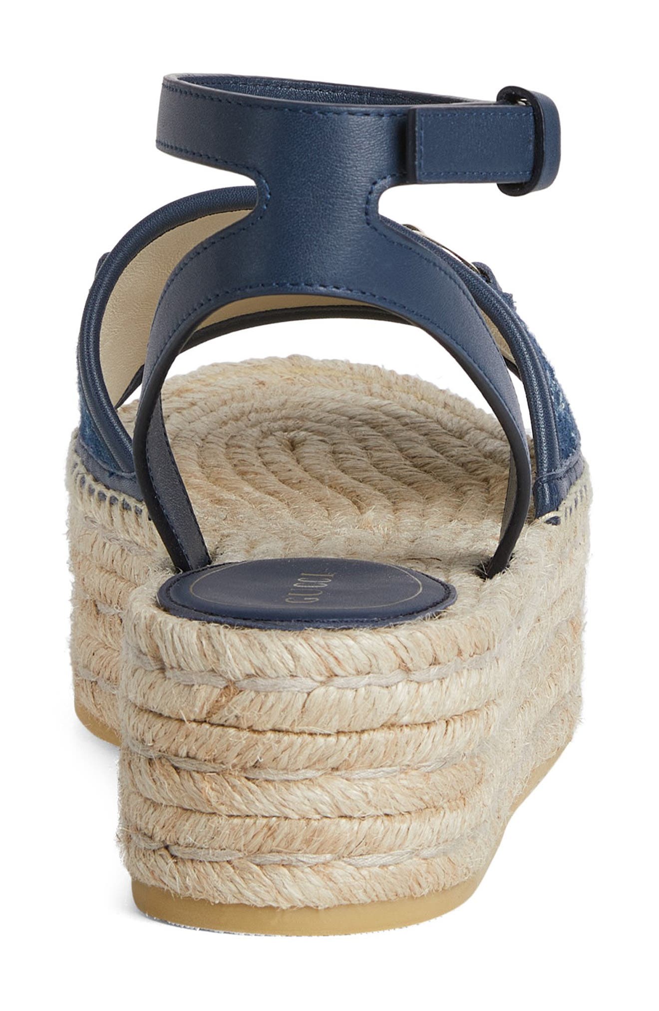 Gucci Paloma Horsebit Espadrille Sandal, Alternate, color, Blue Sapphire