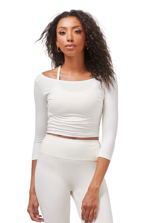 Dynamic Cozy Open Shoulder 3/4 Sleeve Top