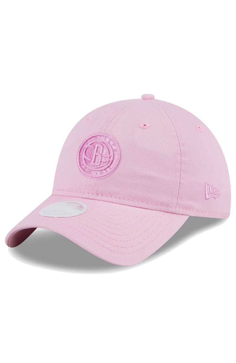 New Era Women's New Era Pink Brooklyn Nets Colorpack Tonal 9TWENTY Adjustable Hat, Main, color,