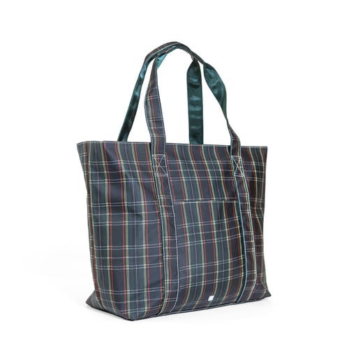 Trvl Design Cambridge Plaid Jumbo Tote In Blue