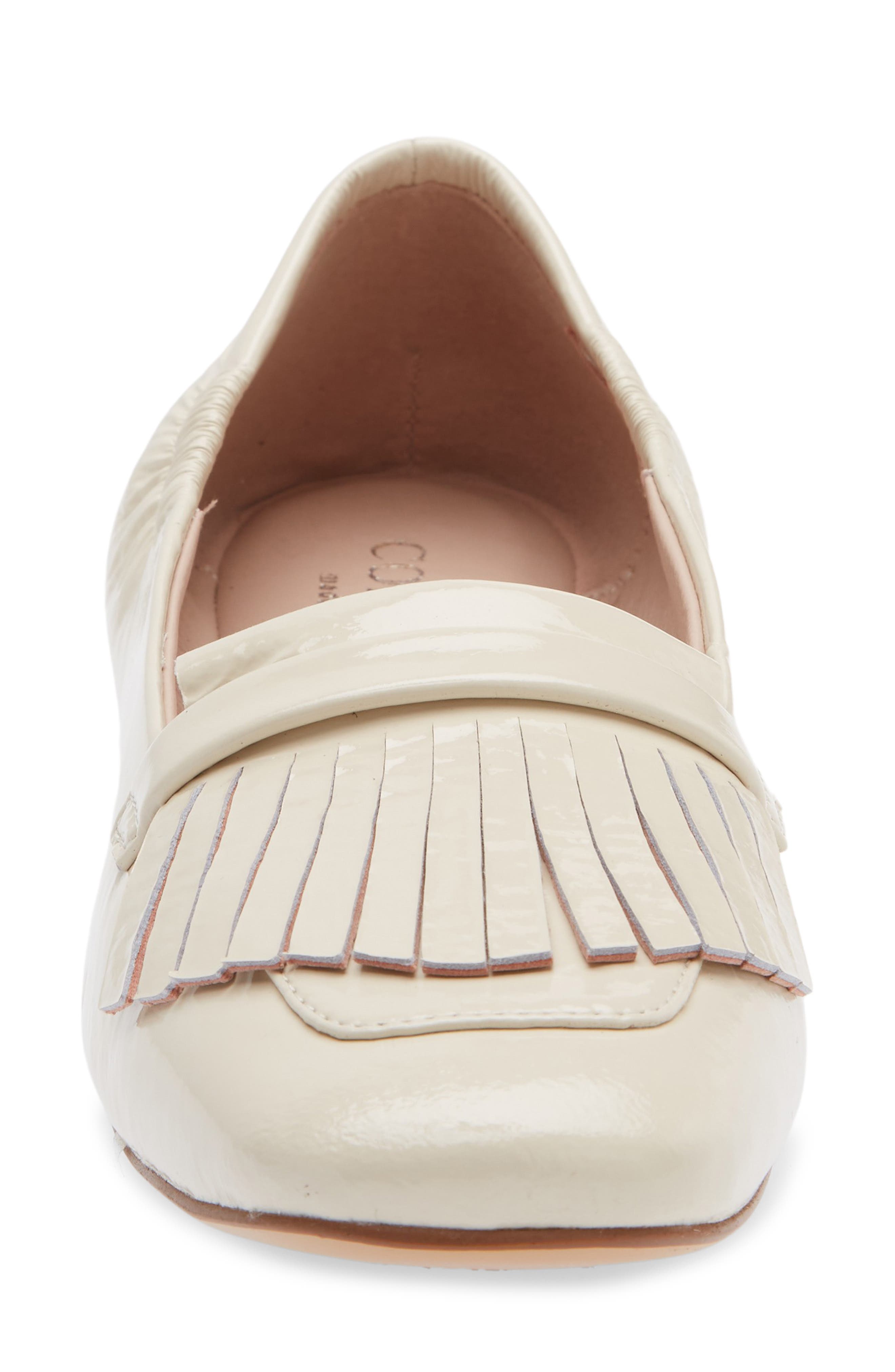 Mistie Fringe Trim Loafer, Alternate, color, FROZE PATENT
