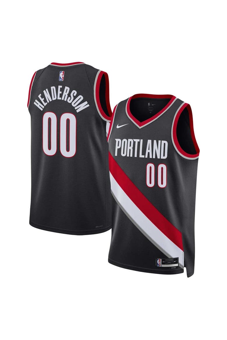 Unisex Nike Scoot Henderson Black Portland Trail Blazers 2023 NBA Draft Swingman Jersey - Icon Edition, Main, color, Black